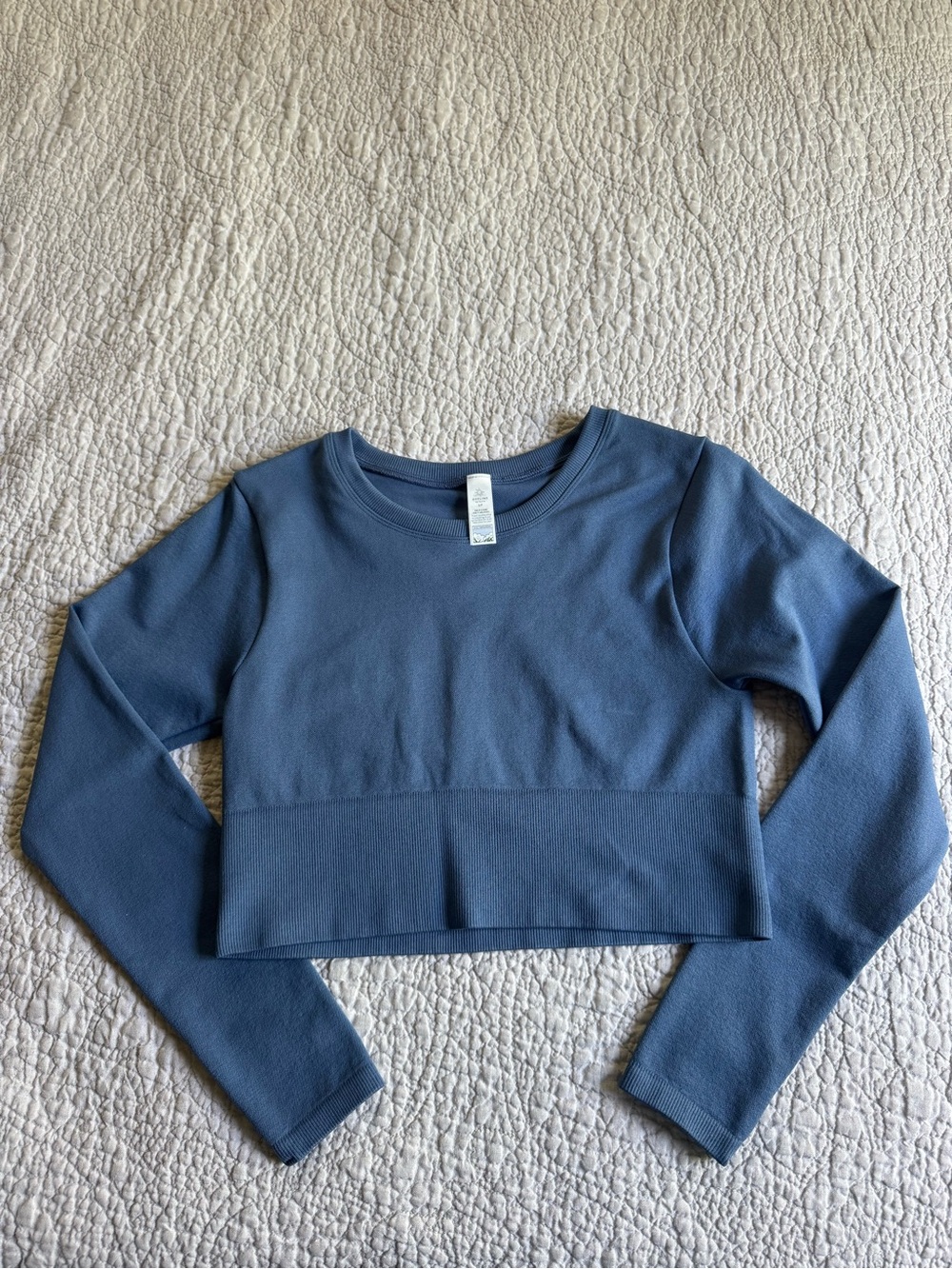 Offline Women's Blue Cropped Long-Sleeve Top